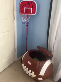 Little tikes toys and basketball stuff 