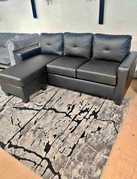New Leather And Fabric Sofa available in Grey And Black color