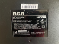 RCA 40" LED FHDTV $25 black screen 