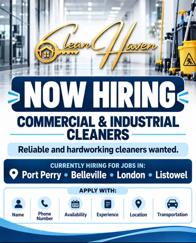 HIRING COMMERCIAL & INDUSTRIAL CLEANERS – CLEAN HAVEN