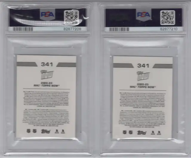 MATTHEW KNIES 2022 TOPPS NHL STICKERS - #341 PSA10 - POP 2 in Arts & Collectibles in Calgary - Image 3