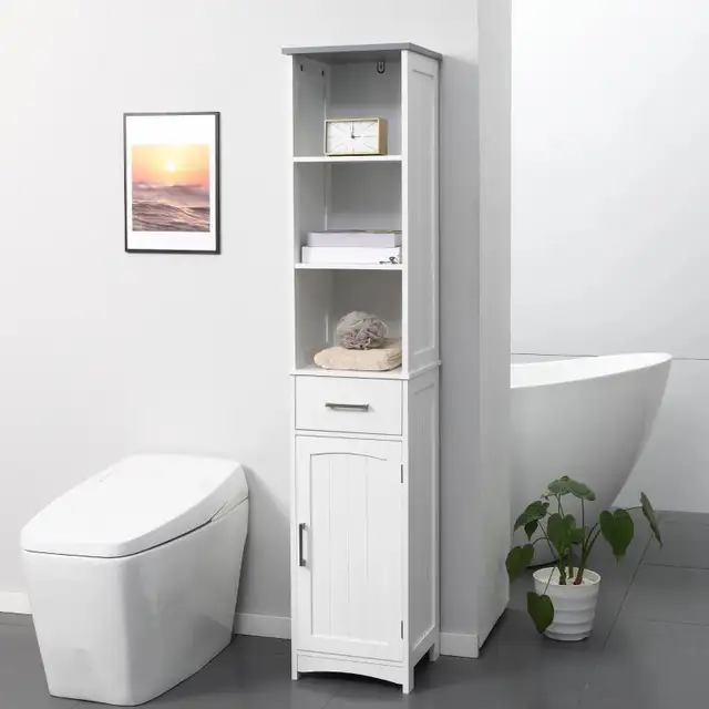 Tall Bathroom Storage Cabinet, Slim Bathroom Cabinet with 3 Tier in Storage & Organization in Markham / York Region - Image 9