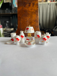 9-Piece Porcelain Miniature Dollhouse Decorations