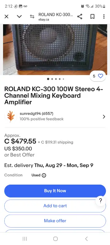 Roland stereo mixing keyboard amplifier KC-300 in Stereo Systems & Home Theatre in St. Albert - Image 5