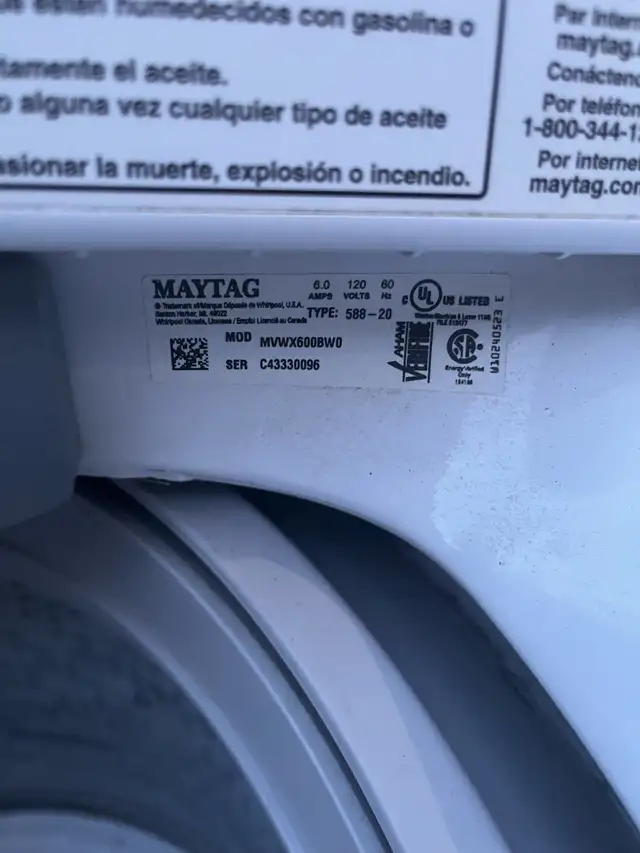 Maytag topload washing machine 563811941477918721