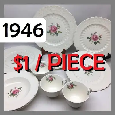 SPODE COPELAND --- Billingsley Rose (1946) --- Set of Dishes, View more