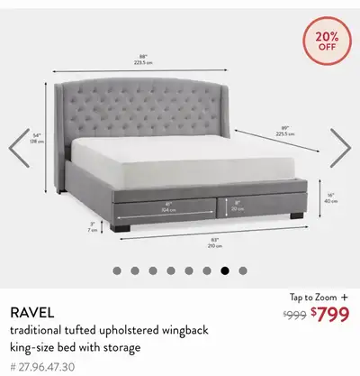 Structube King size bed , View more