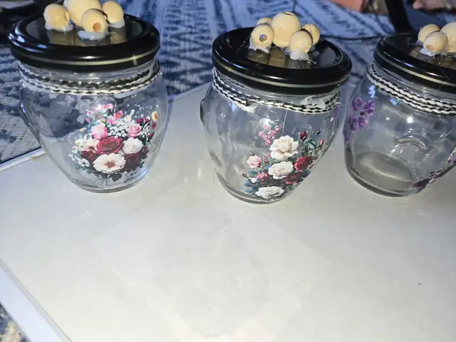 Decorated Glass Jars in Kitchen & Dining Wares in Edmonton - Image 6