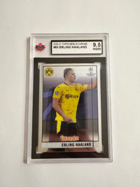 Carte soccer Erling Haaland Topps Merlin Chrome 2020-21 KSA 9.5 