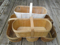 Vintage Wooden 4Qt Fruit Baskets