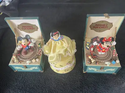 3 Musical Disney Boxs. Minnie, Mickey & Snow White. $225 for All, View more