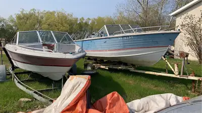 FOR SALE: 2 Vintage Boats w/ Trailers - $4050 for BOTH! Looking for your next restoration project or...