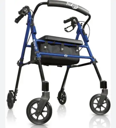 This Hugo Fit 6 rolling walker is nearly new, used only a handful of times. It's a multi-height roll...