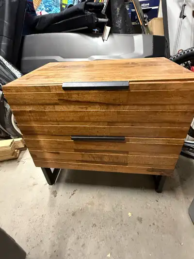 Pier 1 Imports “Pierce” Mango Wood Nightstand / Side Table – $100 OBO Rustic contemporary nightstand...