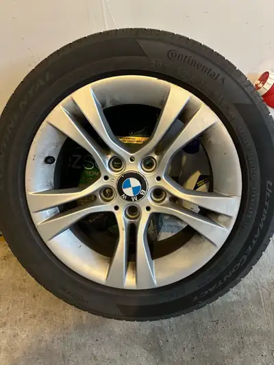 BMW E90 OEM Rims 16 x 7 Continental UltimateContact tires 205/55/16 All season Used 2 summers Meetup...