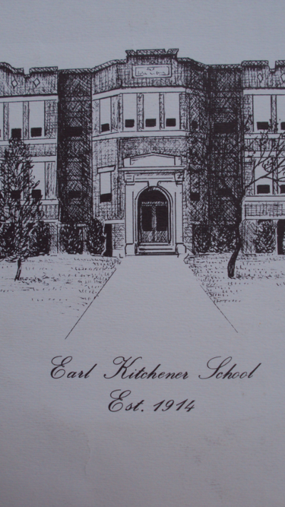 POSTER - EARL KITCHENER SCHOOL, Hamilton, Ontario by Lorraine Beitz. Unframed. It measures 16 inches...