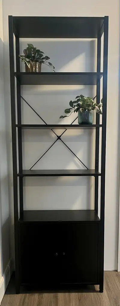 5ft 10” Tall Black Shelf / Bookcase $80 - OBO, View more