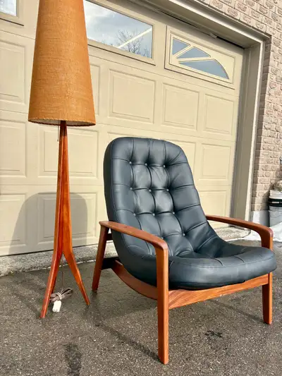 Teak Danish Vintage MCM Floor Lamp, View more