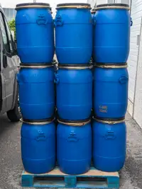 8 - 15 - 30 - 45 - 55 - 77 - gallons  open top barrel drum plast