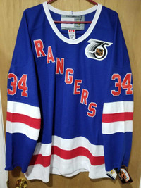 1991 John Vanbiesbrouck New York Rangers NHL ccm jersey 2xl nwt 