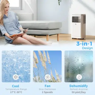 Small Portable AC 8000 BTU, Dehumidifier, Remote Control, View more