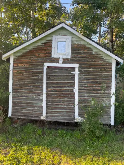Great interior condition wood out building shed. Was once a grain building. L: 14 ft 6 in W: 12 ft H...