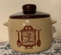 CERAMIC  COOKIE JAR  WEST BEND POTTERY  " THE FORK AND SPOON "