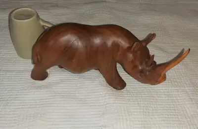 Carved rhino solid wood, View more