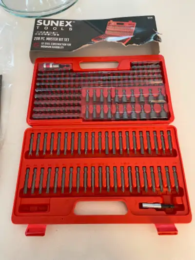 Sunex Tools 208 Pc Master Bit Set- New (Case Damage- Please see pics)- Brand New and Complete set Sm...