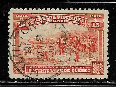 TIMBRE CANADA No. 102 Bel Usagé Oblitération exceptionnelle 7777, View more