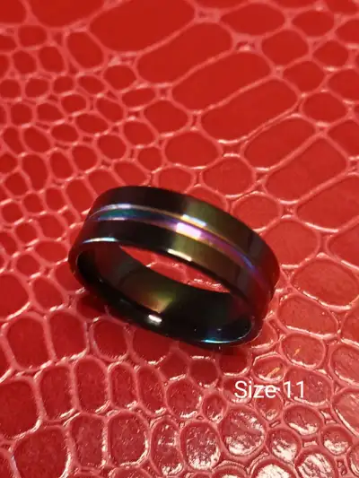New Size 11 Black Tungsten Carbide  Ring , View more