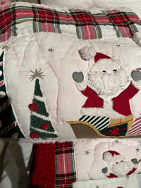 Pottery Barn Kids Heritage Santa Double Quilt Sheets Shams