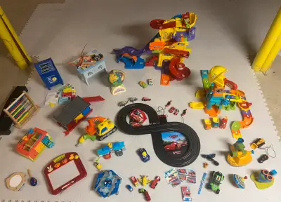 Huge set of toys - wooden toys Vtech Carrera and more, View more