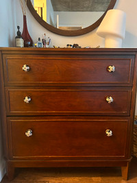Solid wood 3-drawer dresser & night table