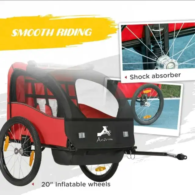 3 in 1 Aosom Double Seat Bike Trailer in Kids in Edmonton - Image 4