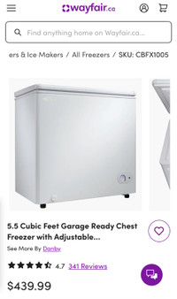 5.5 Cubic Foot Apartment Chest Freezer