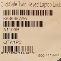 Kensington Twin key laptop security cable