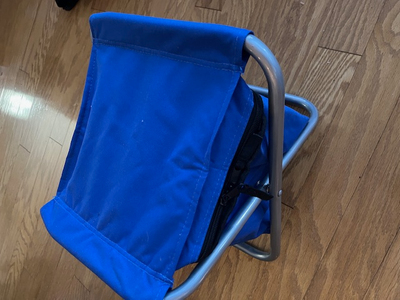 Camp Chair Cooler, Light Blue, 12” high, folds to carry, Folding, View more
