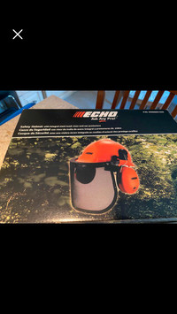 Echo chainsaw safety helmet,sheild,hearing protection combo,
