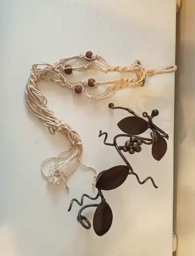Wrought Iron&Macrame Plant Pot Holders, View more