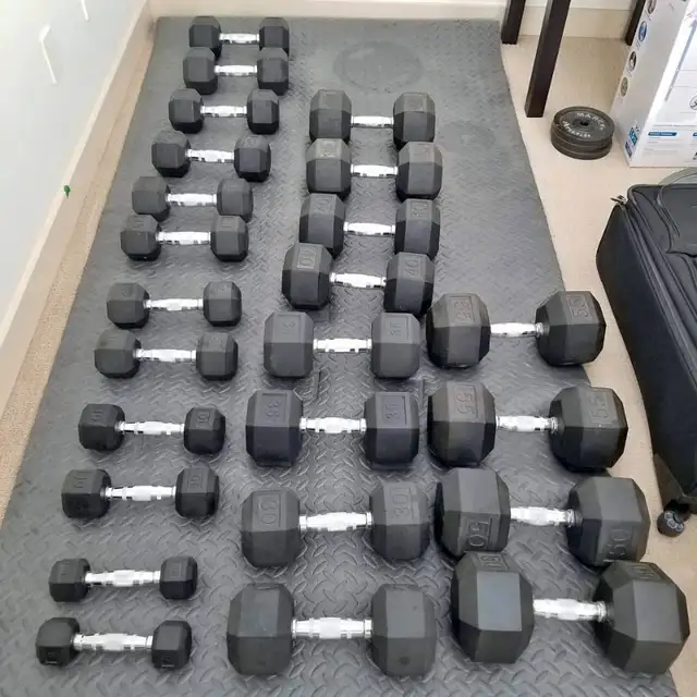 Dumbbells Rubber Hex 5lbs - 100lbs - NEW!!63654760052865120