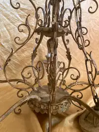 vintage metal scroll work chandelier