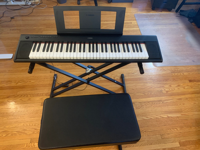 Yamaha Piaggero NP-12 61 key portable keyboard w/ stand & bench, View more