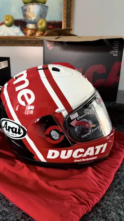 ️ ❤️BRAND NEW IN BOX - SUPREME DUCATI ARAI CORSAIR-X HELMET - ️ ❤️Pick up location is Queensway and...
