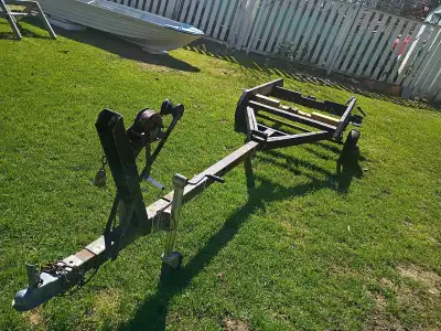 Boat trailer needs 2 tires mud guards then she solid.bring your own plate load your boat and go.