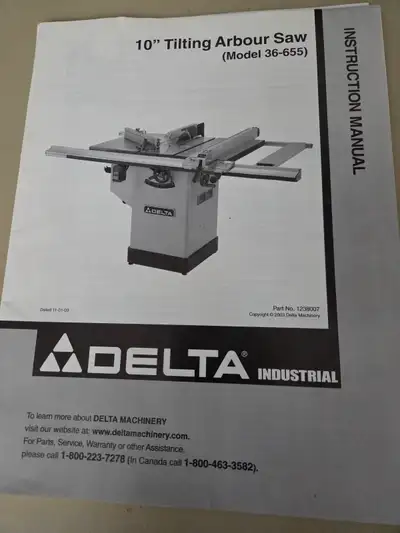 10". Model 36-653C. Brand new, still in crate. Cabinet/shop saw. Includes rail/fence system. Retail...