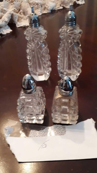 LEAD CRYSTAL SALT AND PEPPER SHAKERS