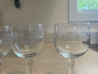 Vintage Cordial Glass-Cornflower Etched Glasses