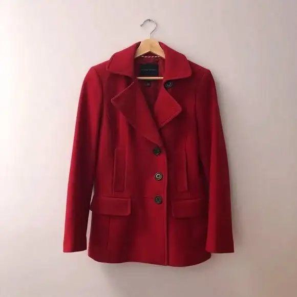 Banana Republic cherry red wool peacoat (S) in Women's - Tops & Outerwear in City of Toronto - Image 2