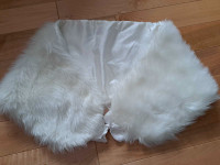 White faux fur shawl